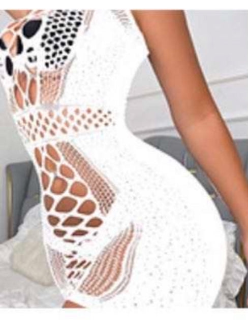 Fishnet Cutout Detail Tank Mini Dress