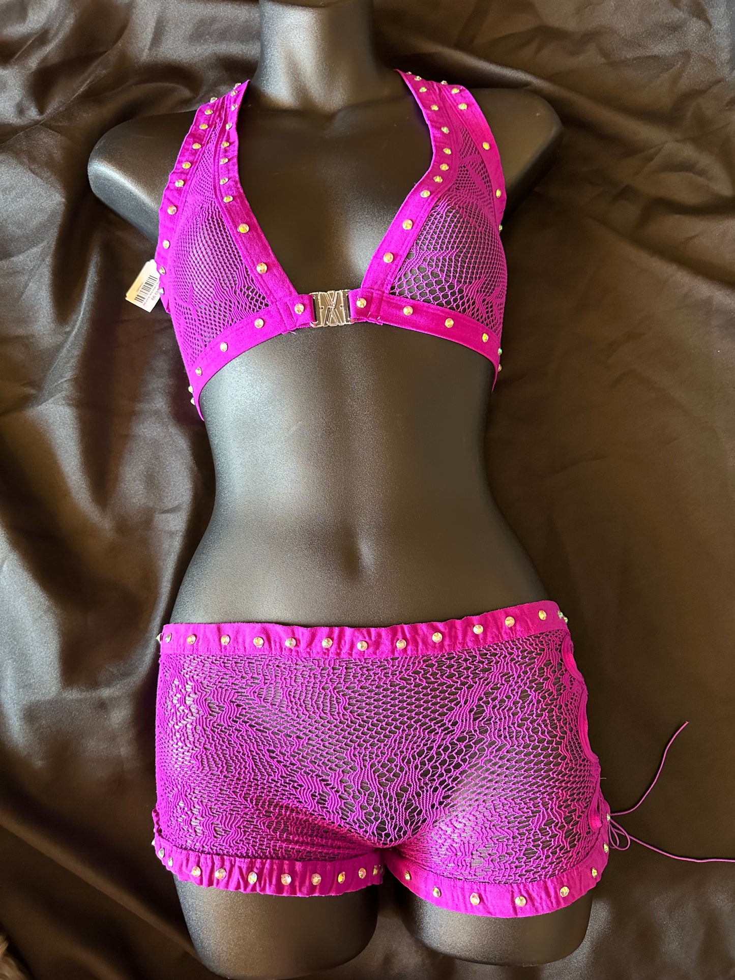 Bling Cutout Bike Short Set