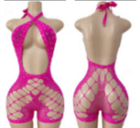 Ultra Bling Fishnet Romper