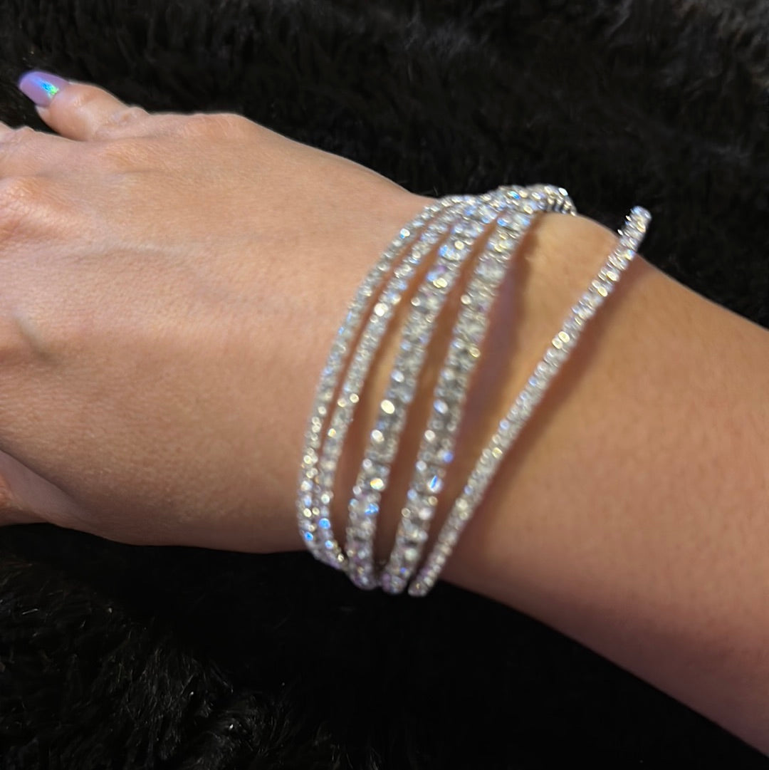 Crystal Avenue Rhinestone Stretch Bracelet Set