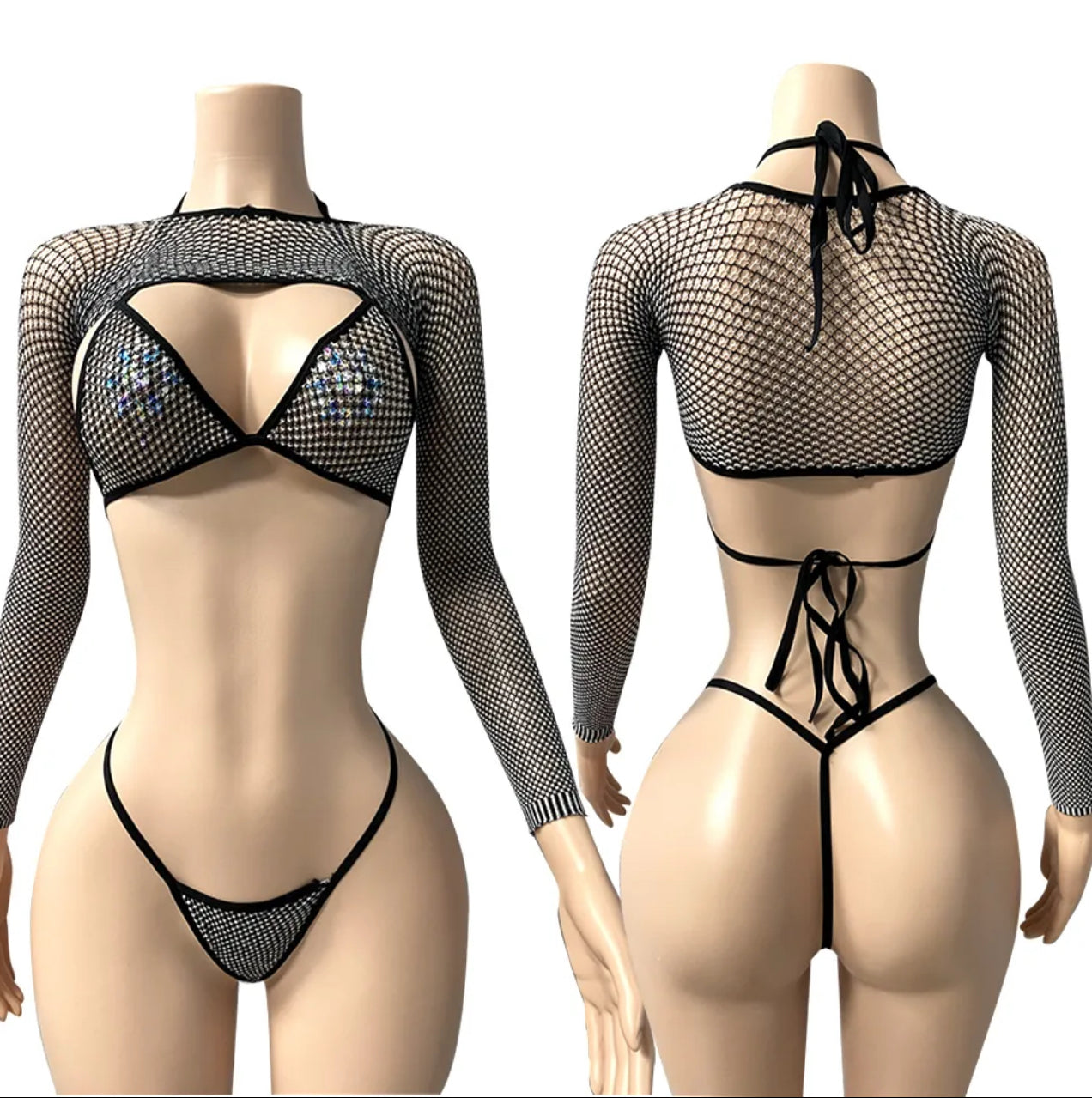 3 Piece Fishnet Set