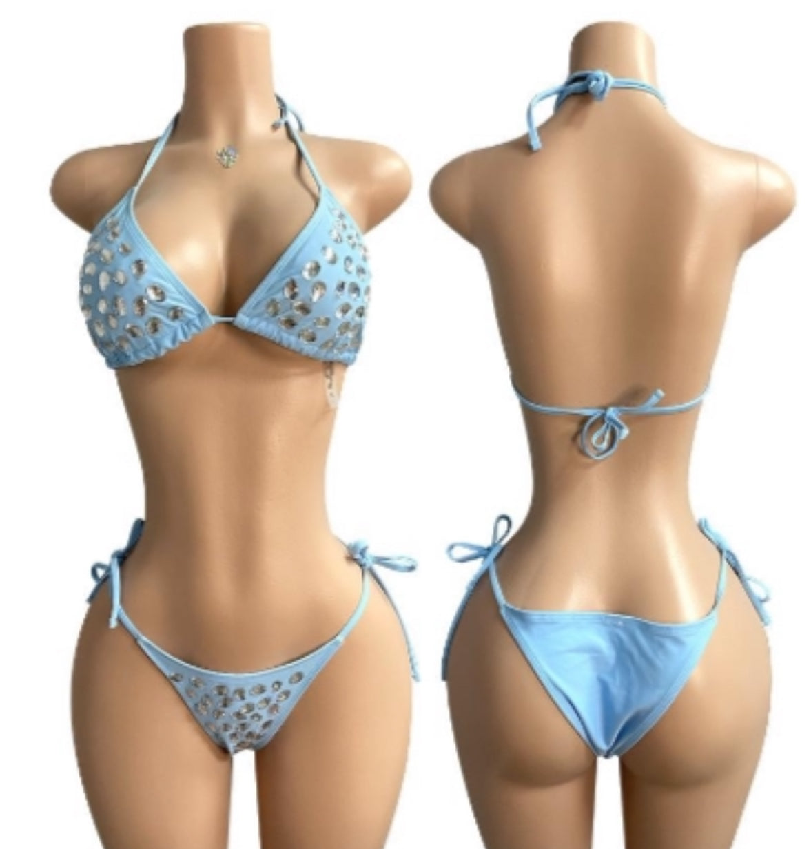 2 Piece Baby Blue Bling Bikini