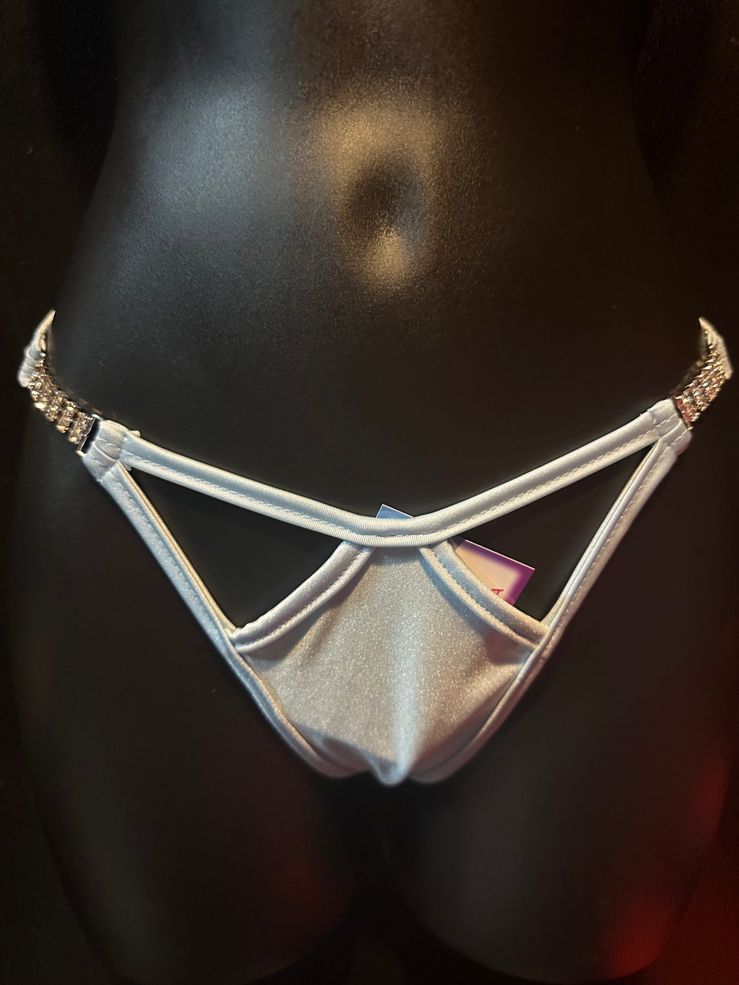 58/YR Thong w/Rhinestone connectors