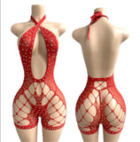 Ultra Bling Fishnet Romper