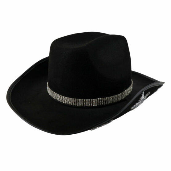 Cowboy Hat with Stars and Rhinestone Chain