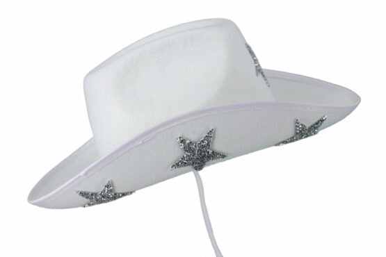 Cowboy Hat with Stars and Rhinestone Chain