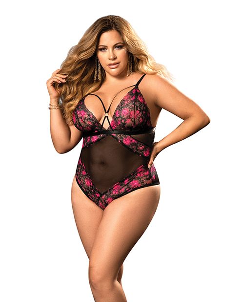 Demi Cup Lace & Mesh Teddy - Queen-The Edge OK