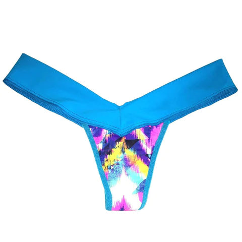 Block Party Multicolor Blue Blacklight Sporto Pastie and Pantie Lingerie Set-The Edge OK