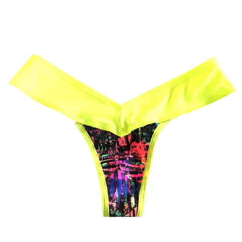 SPO-CAL-NKS California Love Yellow Neon AF Blacklight Sporto Pastie and Pantie Lingerie Set-The Edge OK