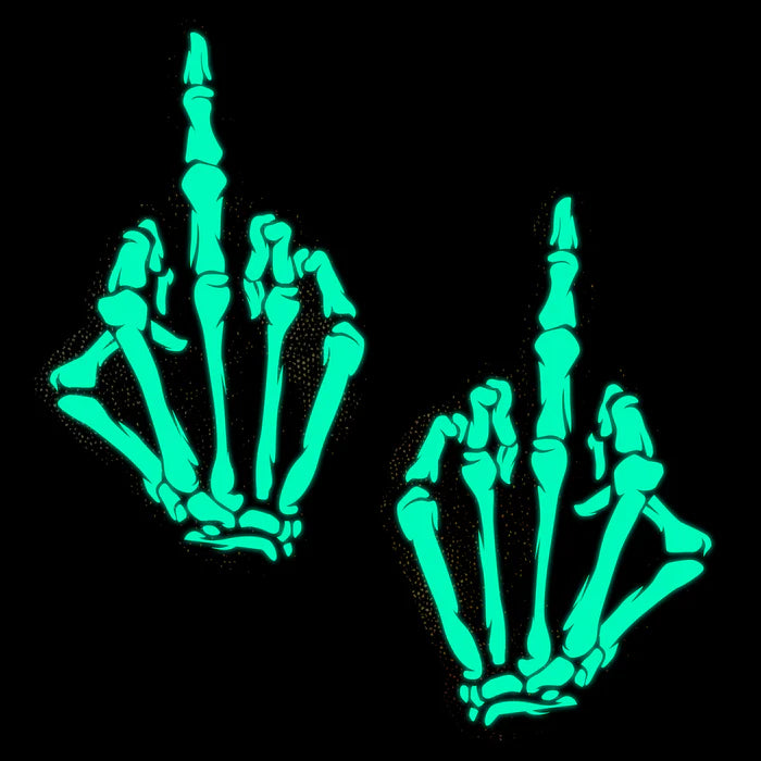 Middle Finger Skeleton Hand Pasties Glow in the Dark Nipple Covers