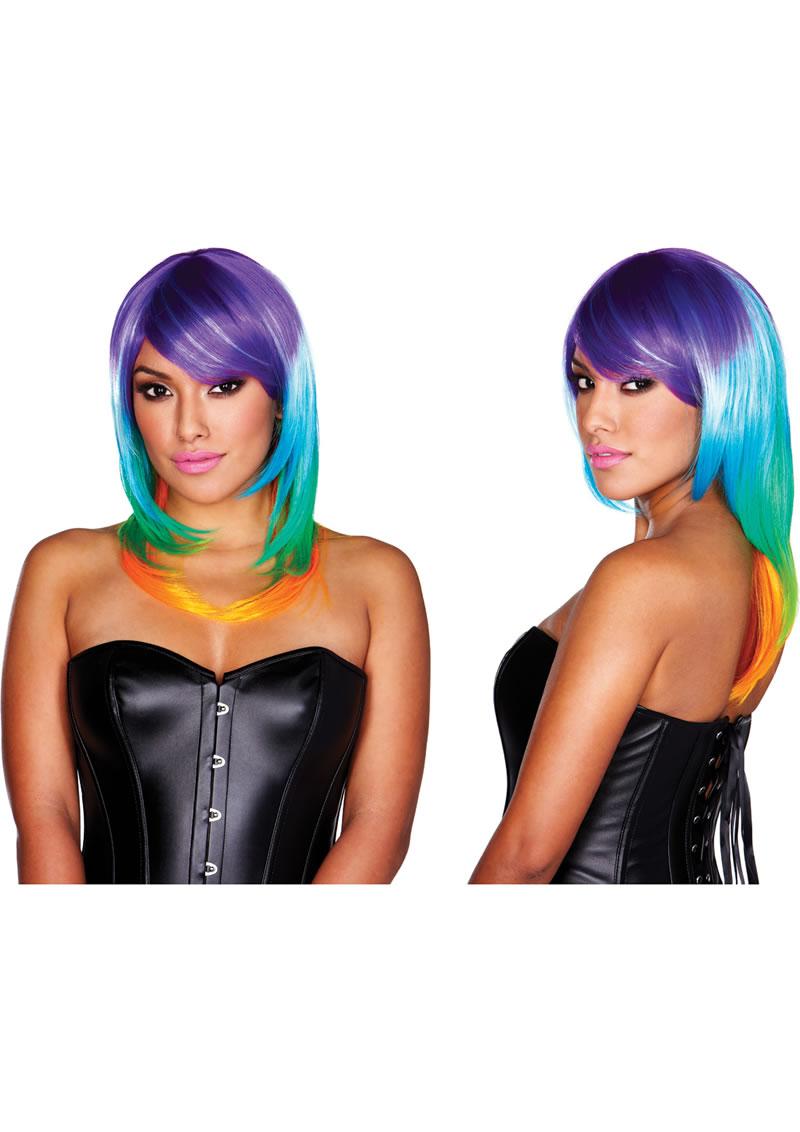 PW-8044 Rainbow Wig-The Edge OK