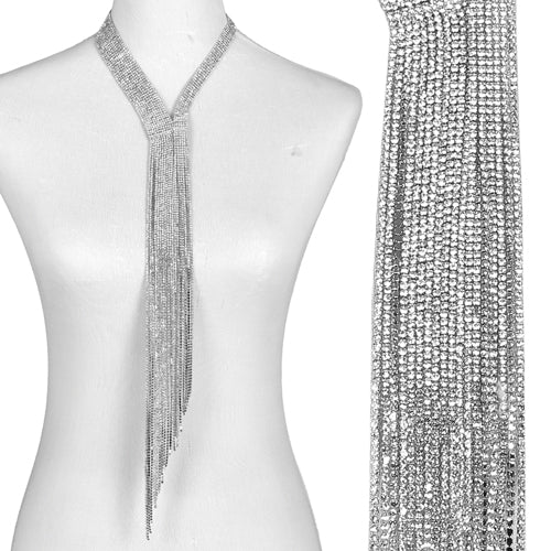 16361 2mm Lariat Fringe Long Neck Necklace-The Edge OK