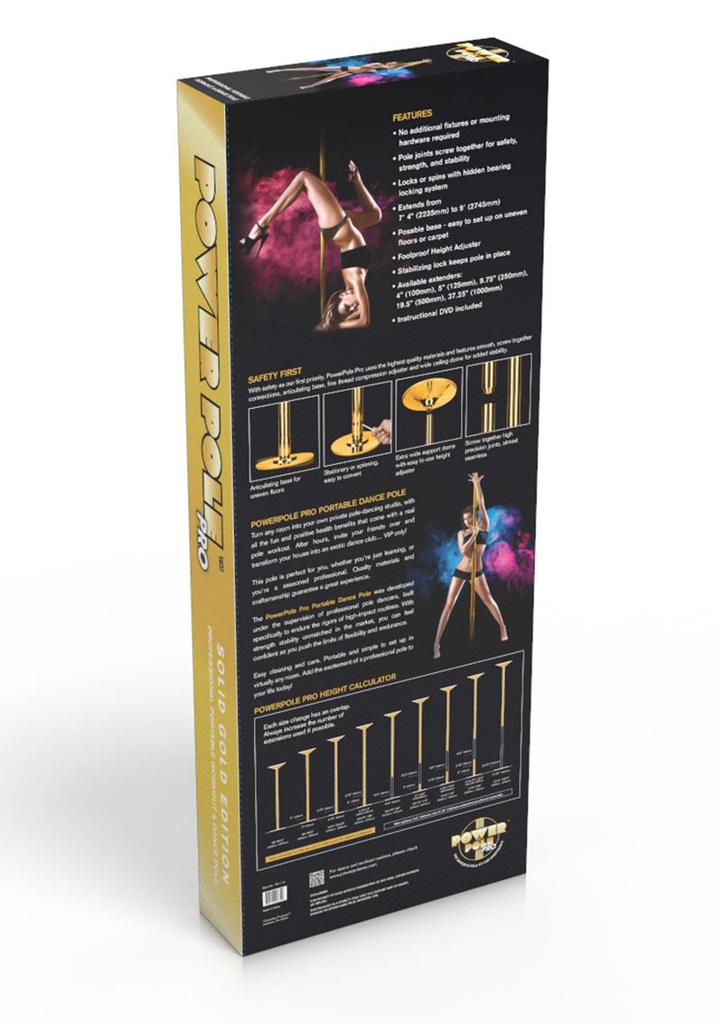 PO-103 Power Pole Pro Solid Gold Edition Exercise & Dance Pole-The Edge OK