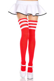 4245 Athletic Striped Thigh Highs-The Edge OK