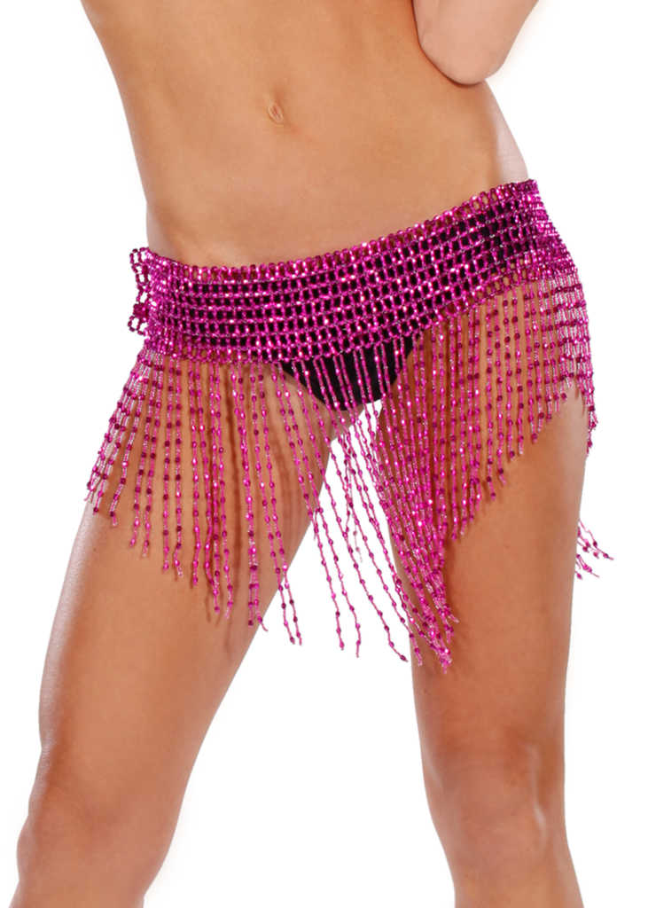 543 Belt Beaded Fringe Skirt-The Edge OK