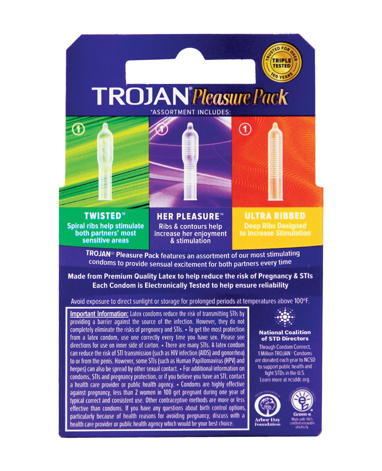 Trojan Pleasure Pack - Box of 3-The Edge OK