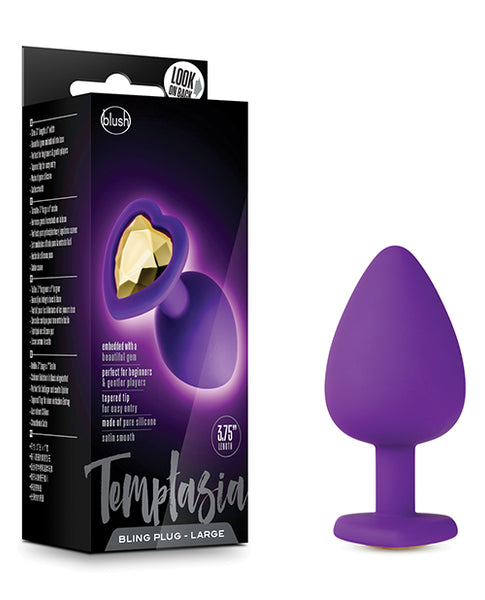 Blush Temptasia Bling Plug w/Gem Small - Purple-The Edge OK