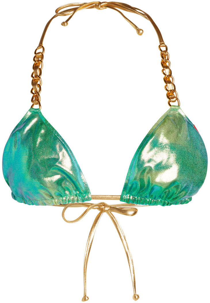 68401 Shimmer Triangle Bikini Top On A Chain-The Edge OK