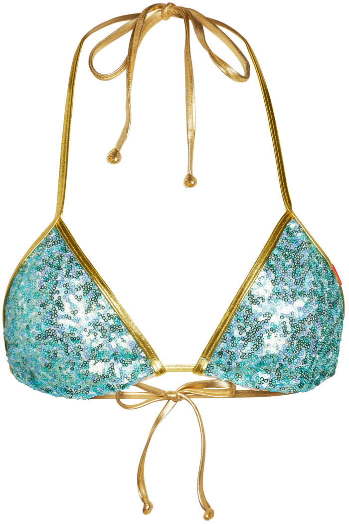 33711 Sequin Triangle Swim Top-The Edge OK