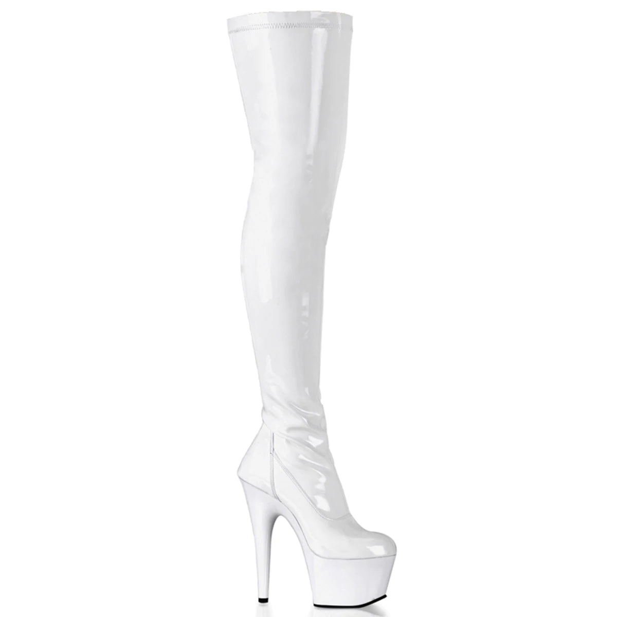 Pleaser Adore 3000, 7 Inch Stiletto Heel Thigh High Boots-The Edge OK