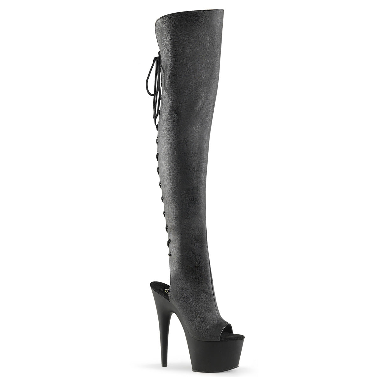 Adore 3019 - Open Toe/Heel Thigh High - Black Matte-The Edge OK