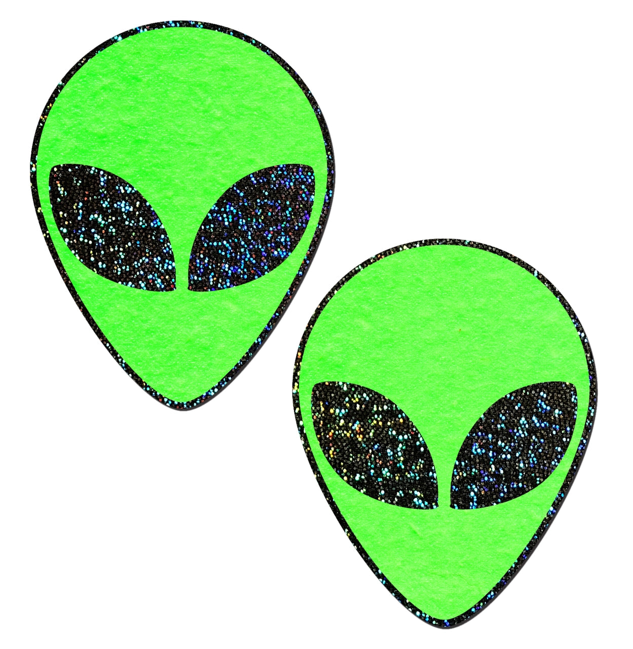 Pastease Premium Pasties Neon Green Alien w/Glittering Black Eyes-The Edge OK