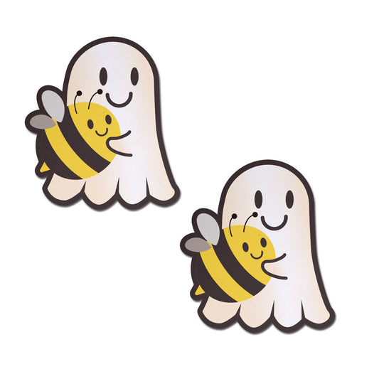 Boo-Bee Pasties: Kawaii Ghost with Bee Friend Nipple Covers by Pastease®-The Edge OK