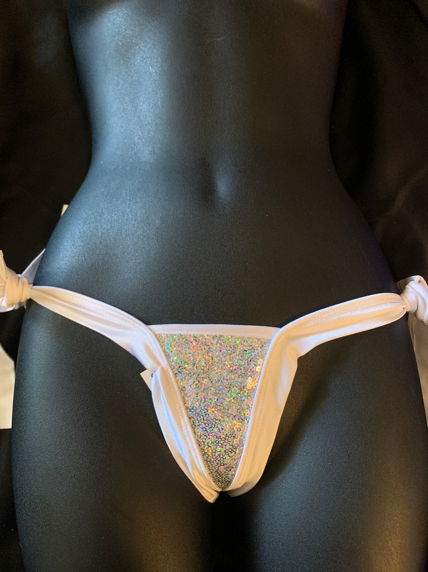 E-002 Wide Band Glitter Y Back Tie-Side Thong-The Edge OK