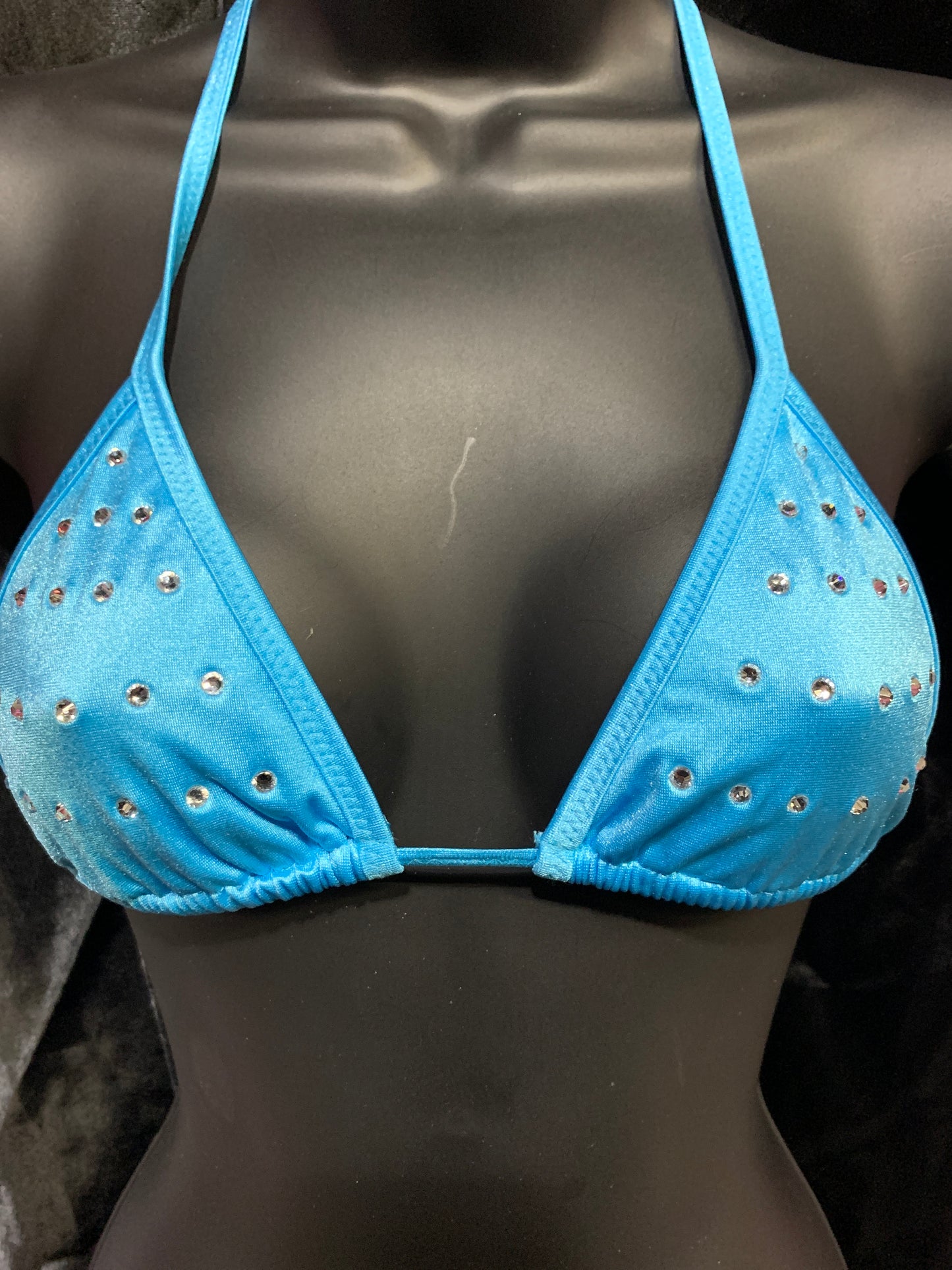 1038SR Small Rhinestone Triangle Bikini Top-The Edge OK