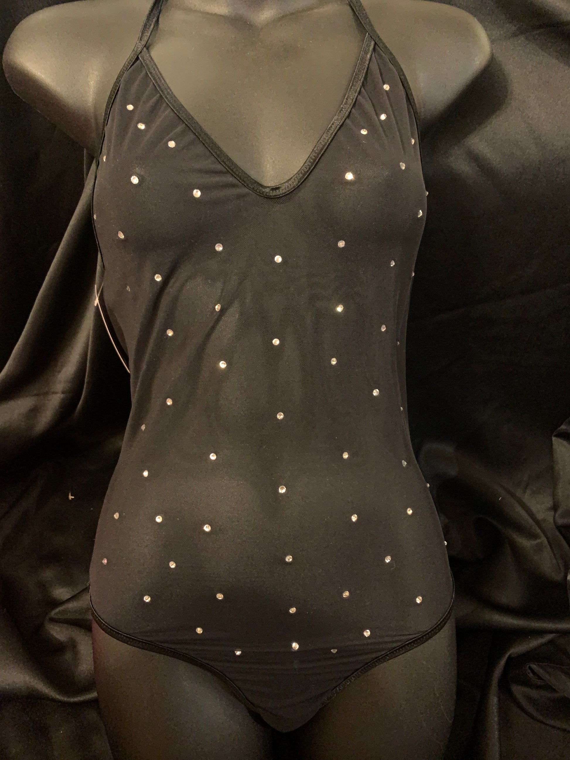 515 Halter Romper with Rhinestones-The Edge OK