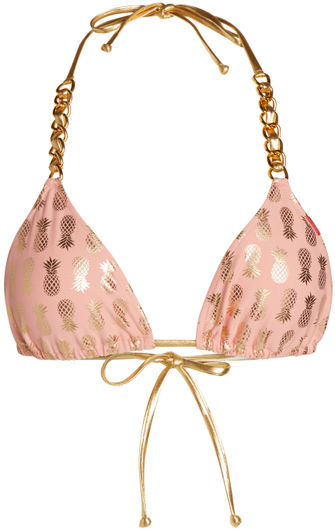 68402 Pineapple Triangle Bikini Top on a Chain-The Edge OK